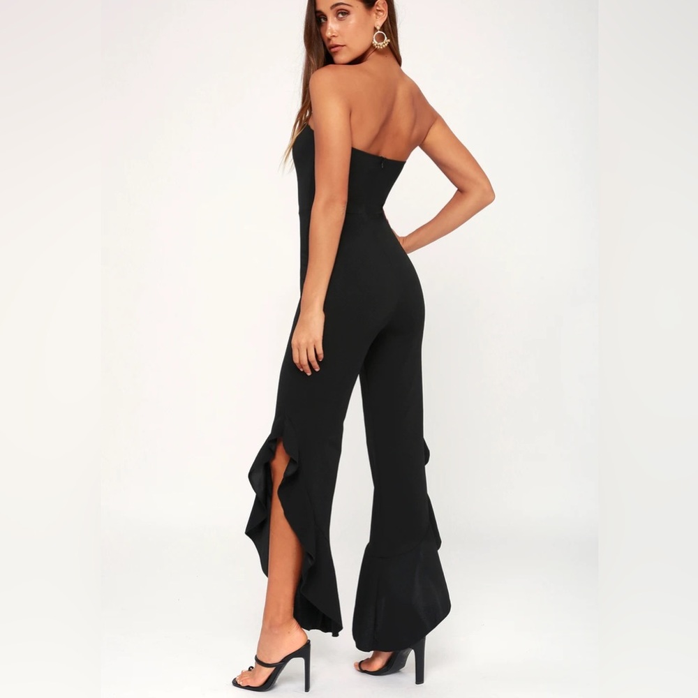 Lulus ruffle black jumpsuit  XS